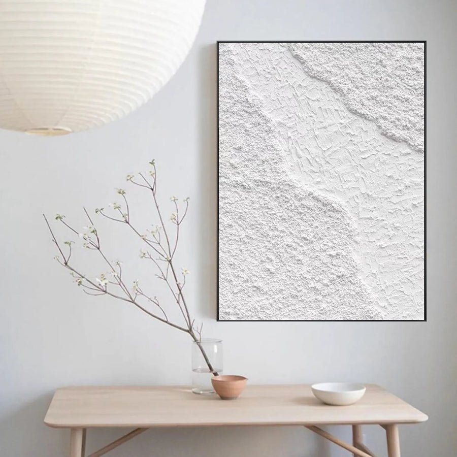 White Abstract Painting #LL 008 hand-painted oil painting