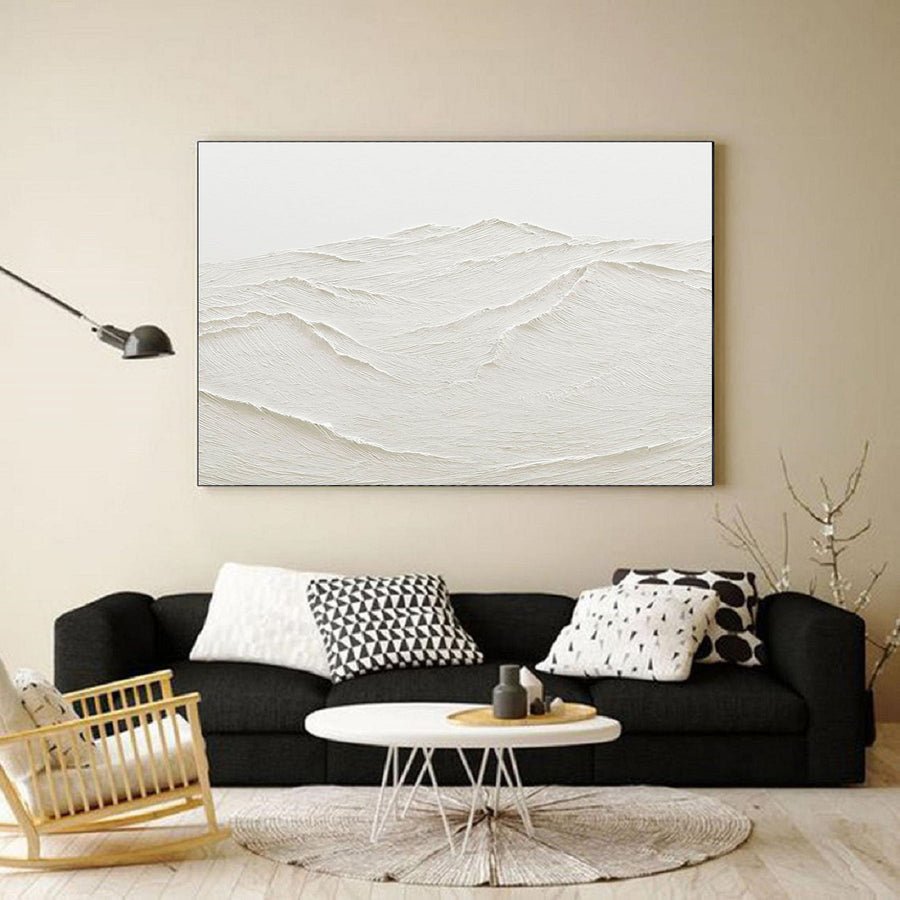 White Abstract Painting #LL 012 hand-painted oil painting