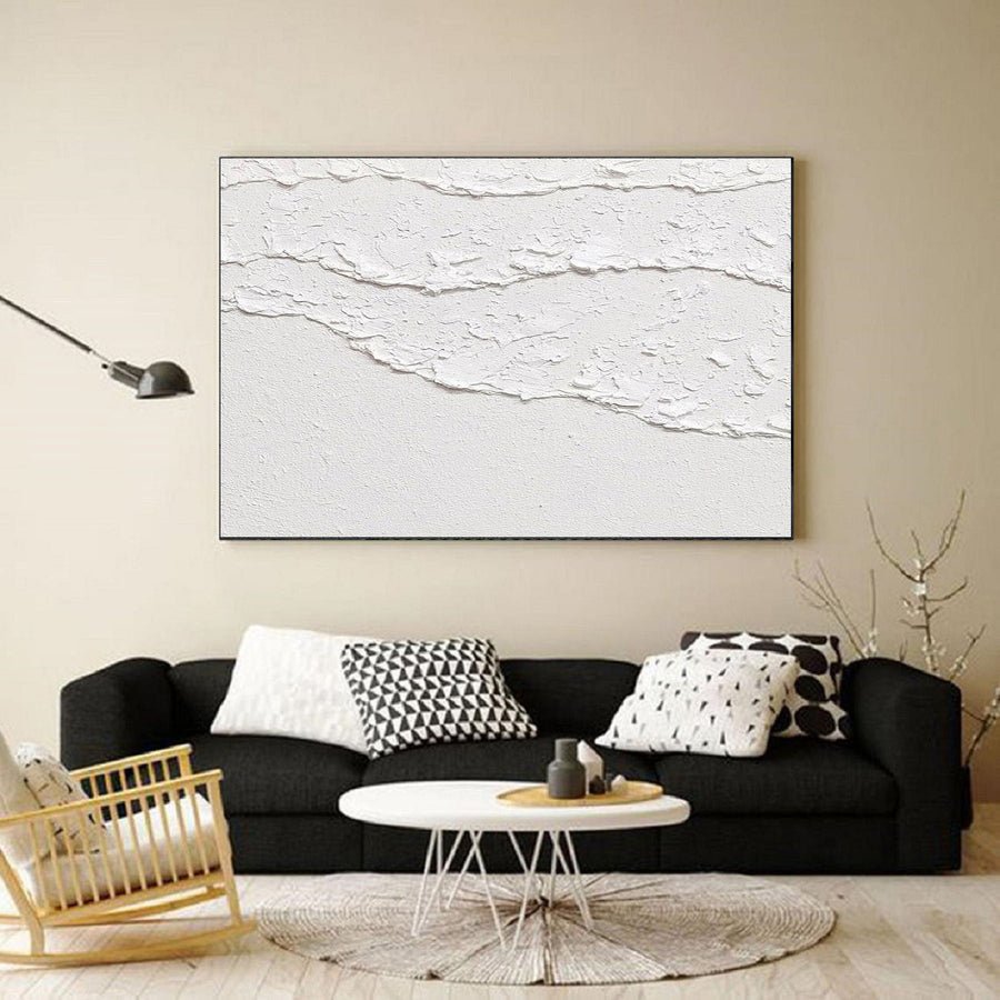 White Abstract Painting #LL 016 hand-painted oil painting