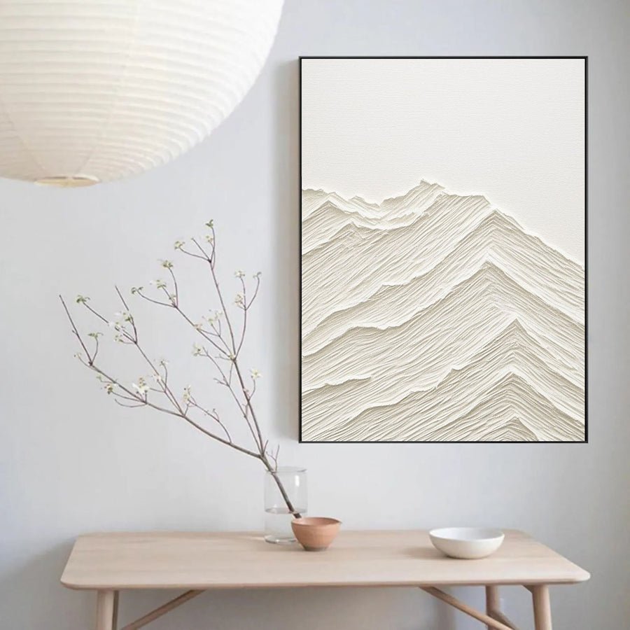 White Minimalist Abstract Painting #CXA 011 hand-painted oil painting