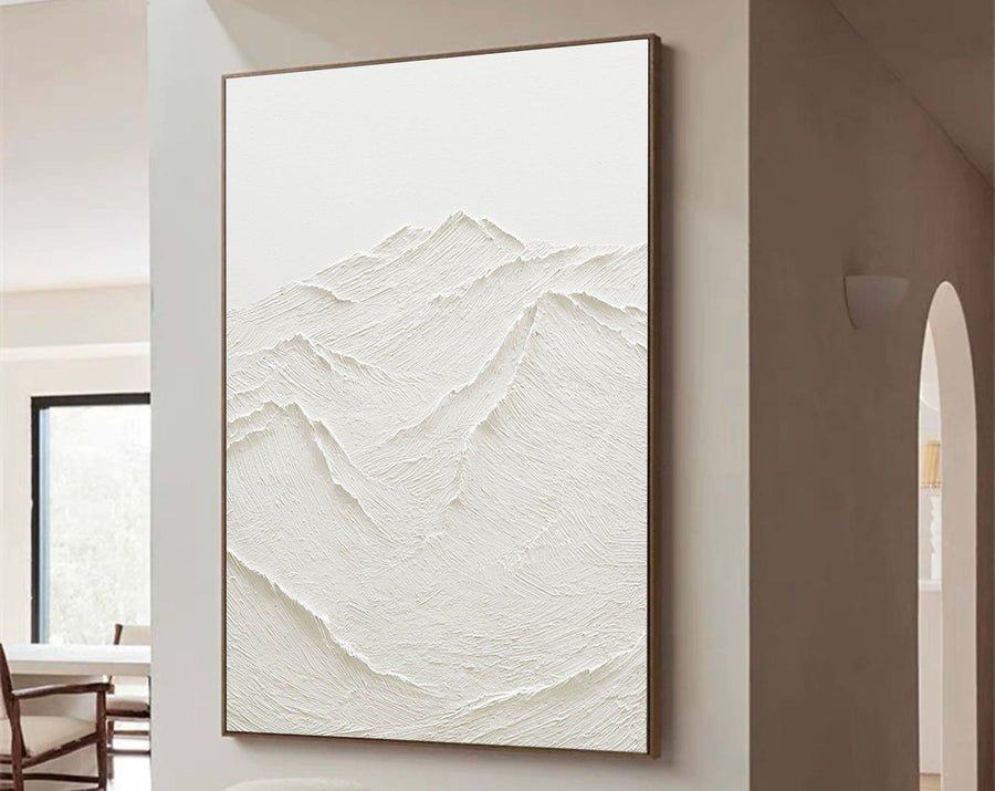 White Minimalist Abstract Painting #CXA 013 hand-painted oil painting