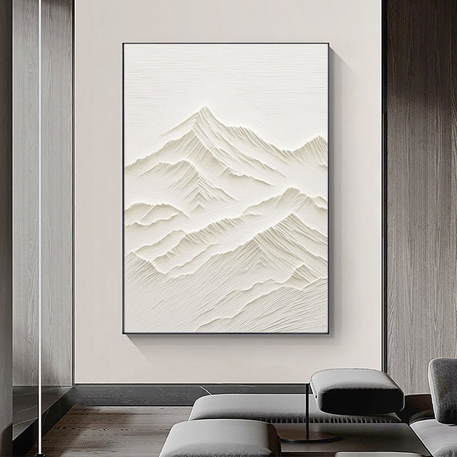 White Minimalist Abstract Painting #CXA 014 hand-painted oil painting