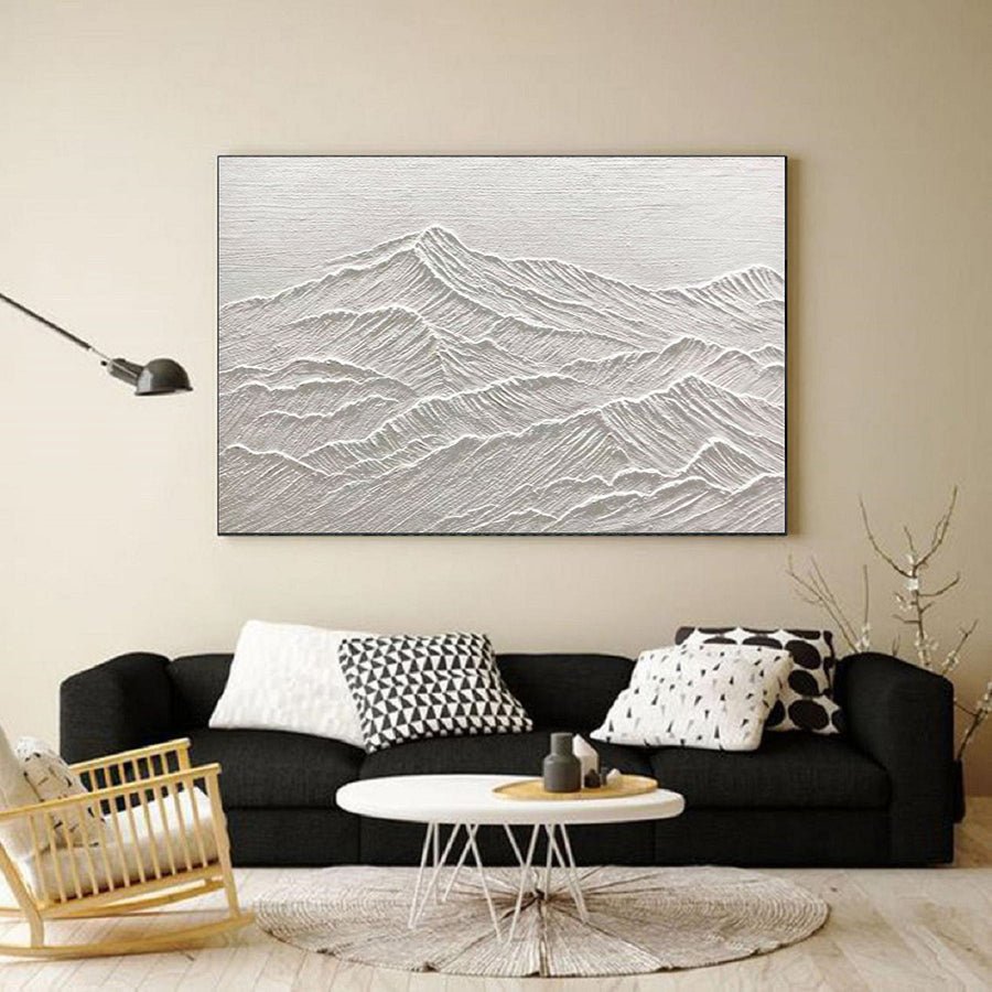 White Minimalist Abstract Painting #CXA 021 hand-painted oil painting