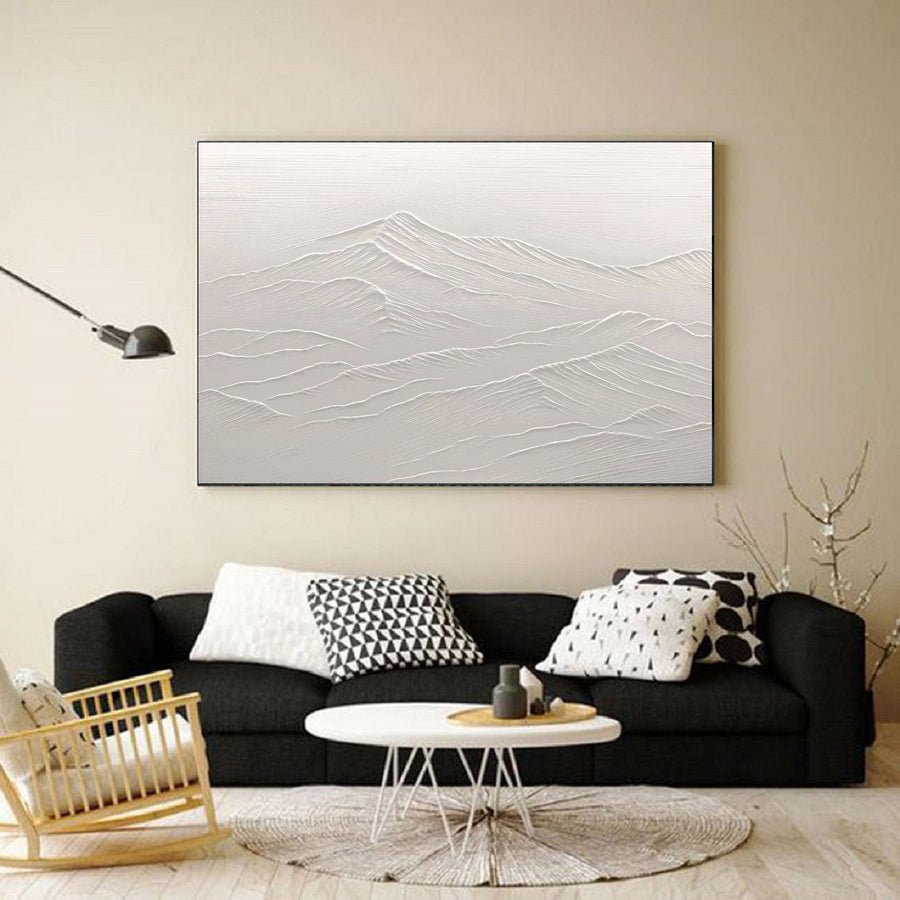 White Minimalist Abstract Painting #CXA 026 hand-painted oil painting