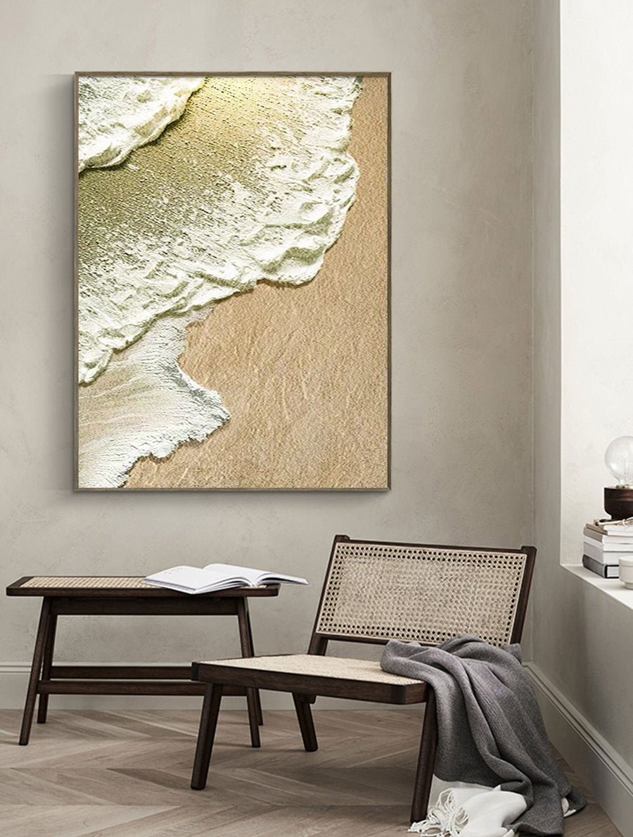 White Minimalist Abstract Painting #CXA 007 hand-painted oil painting