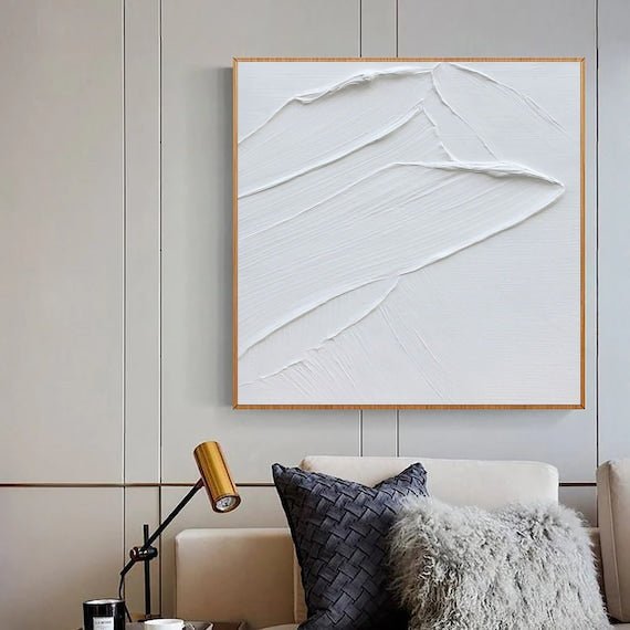 White Minimalist Painting #WM 002 hand-painted oil painting