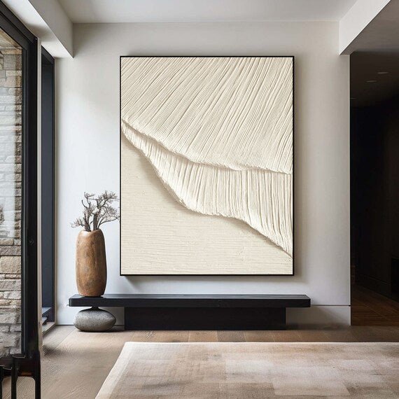 White Minimalist Painting #WM 003 hand-painted oil painting