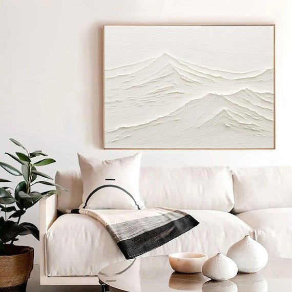 White Minimalist Painting #WM 004 hand-painted oil painting