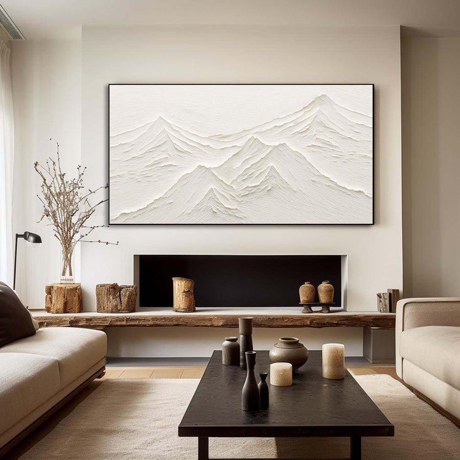 White Minimalist Painting #WM 005 hand-painted oil painting
