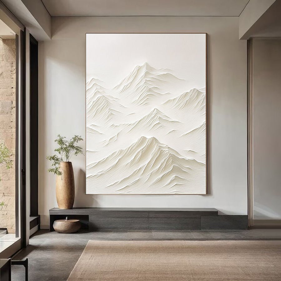 White Minimalist Painting #WM 006 hand-painted oil painting