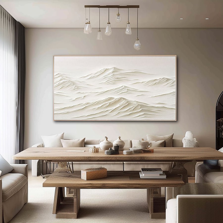 White Minimalist Painting #WM 009 hand-painted oil painting