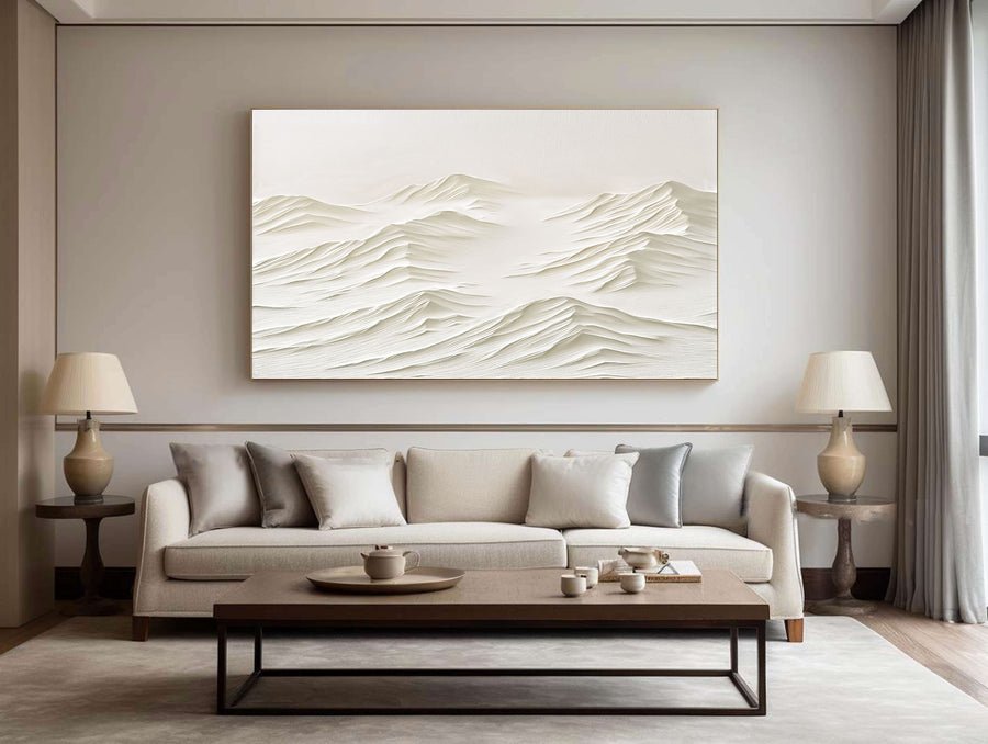 White Minimalist Painting #WM 010 hand-painted oil painting