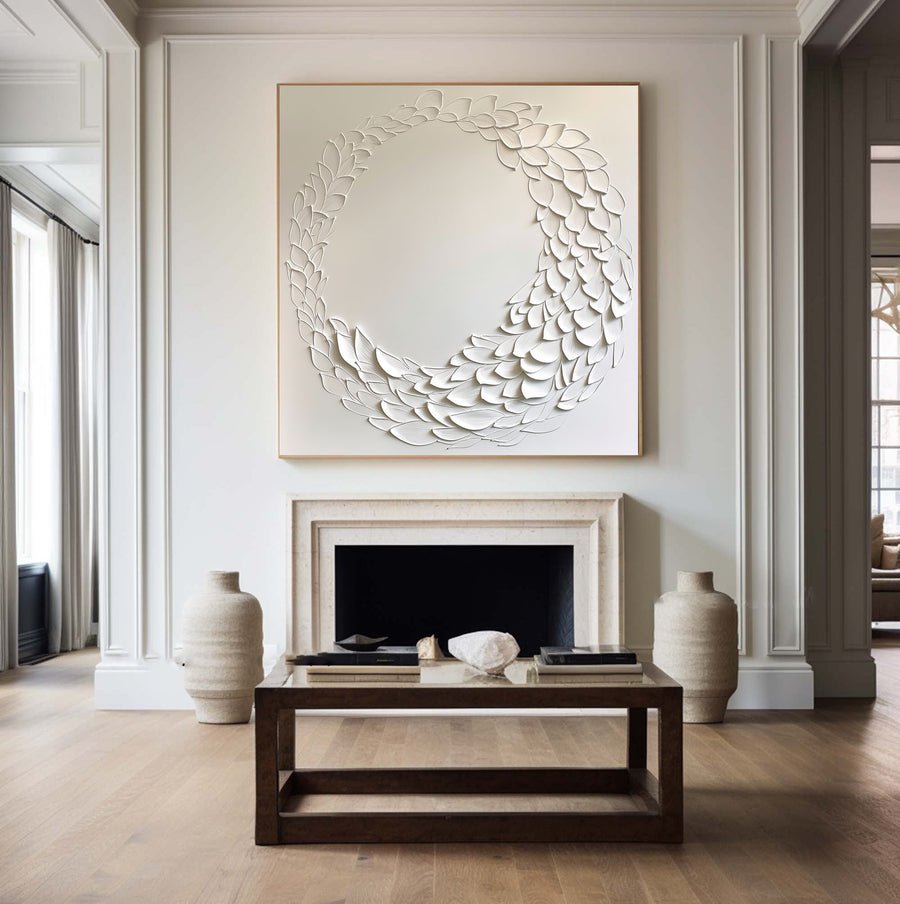 White Minimalist Painting #WM 011 hand-painted oil painting