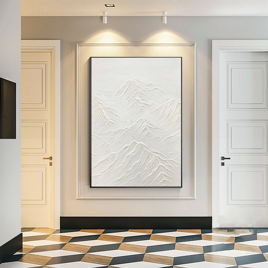 White Minimalist Painting #WM 013 hand-painted oil painting