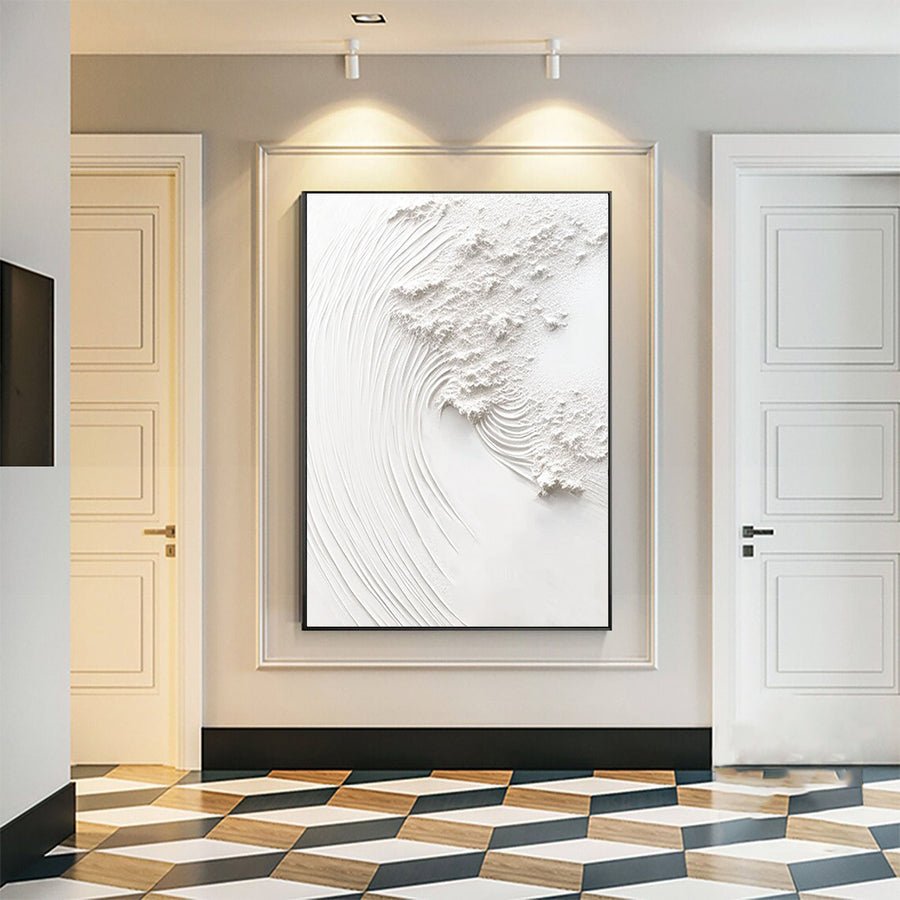 White Minimalist Painting #WM 014 hand-painted oil painting