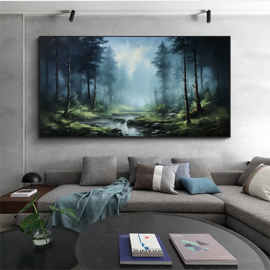 Woodland Stream Abstract Wall Art #BGA 028 hand-painted oil painting