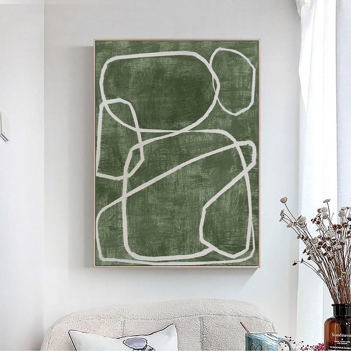 Blue & Green Abstract Painting #AVG 002 displayed in an Artvista interior