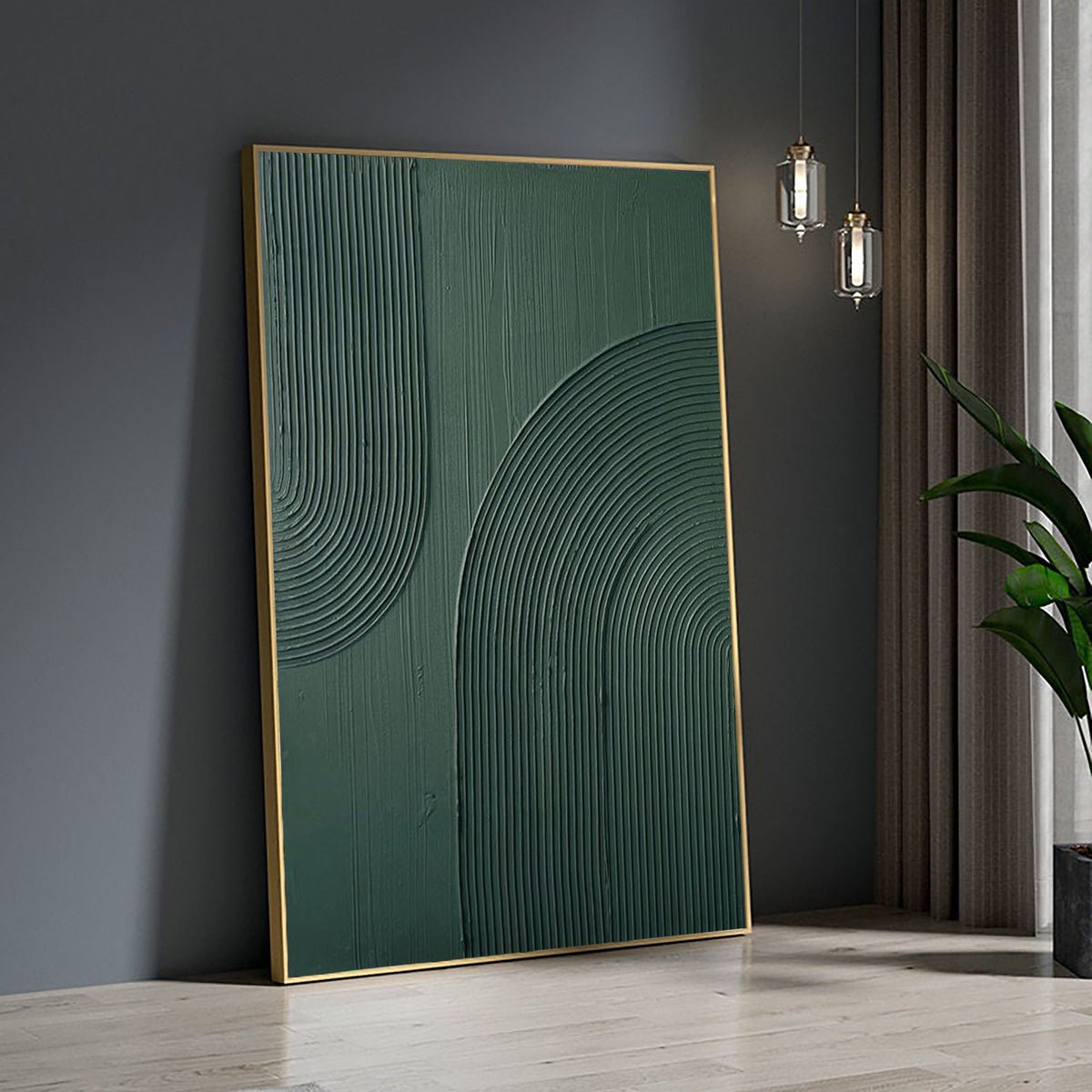 Blue & Green Abstract Painting #CXA 015 displayed in an Artvista interior
