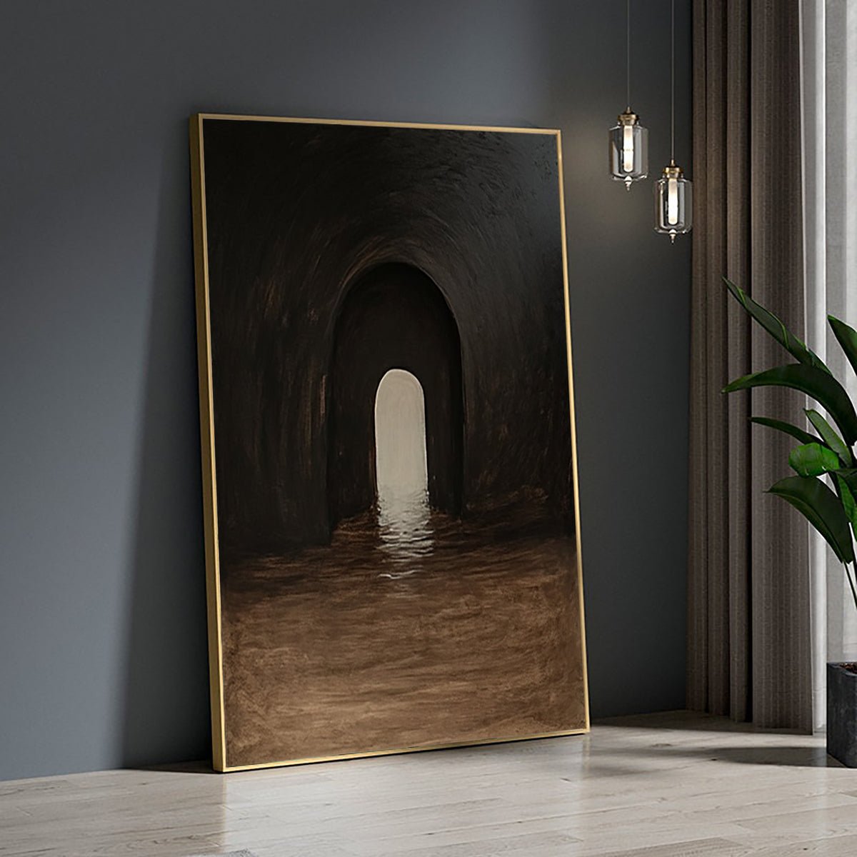 Mystical Tunnel Canvas Art | Deep Tones Wall Decor  #BBA 051 displayed in an Artvista interior