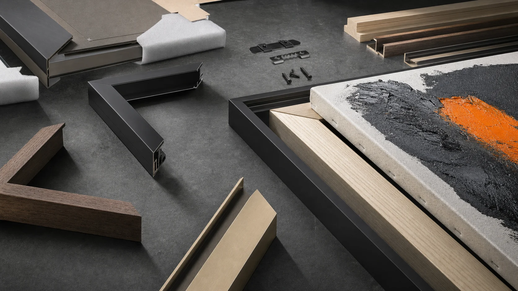 Modular floating frame and canvas configuration concept