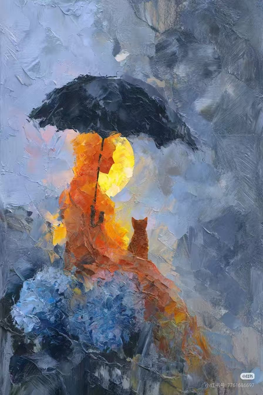 Expressive hand-painted oil painting from the studio archive