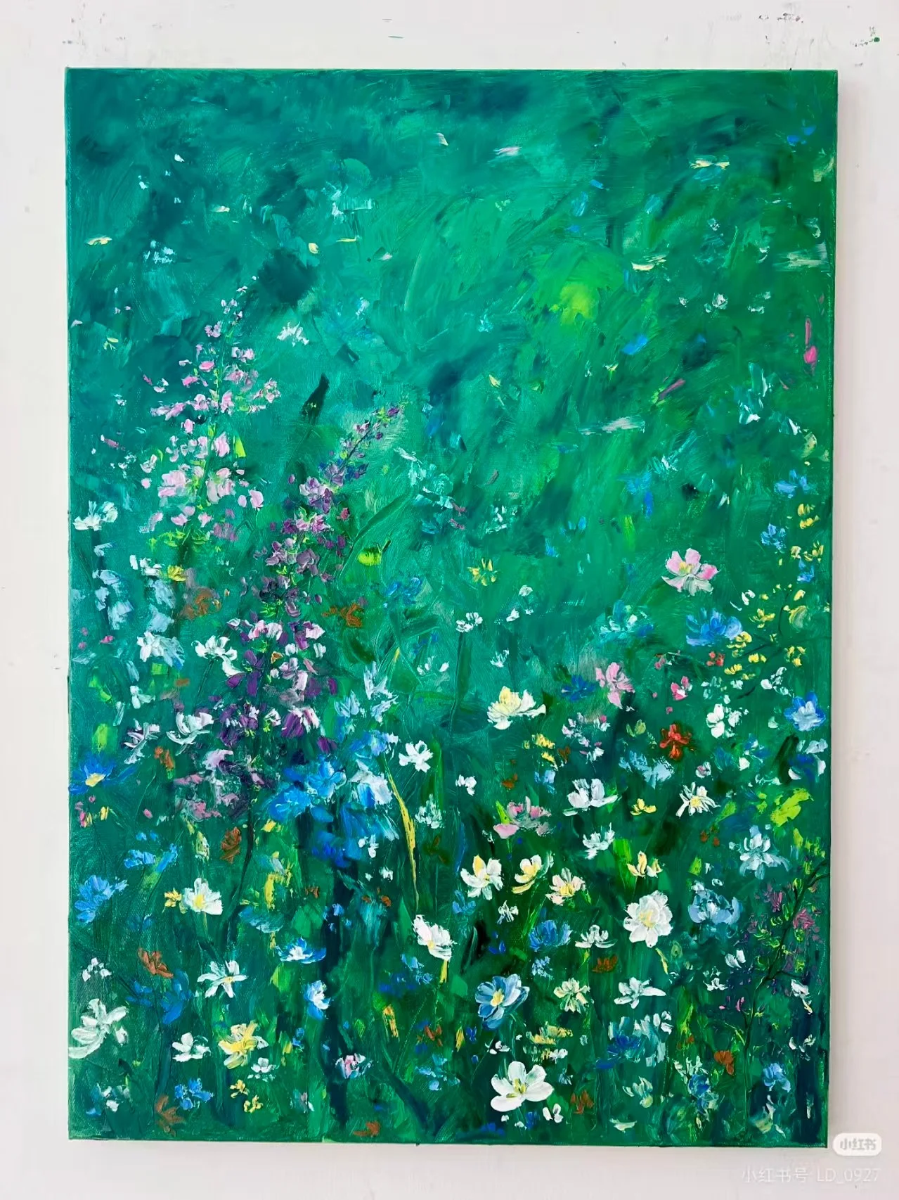 Emerald botanical artist-made wall art
