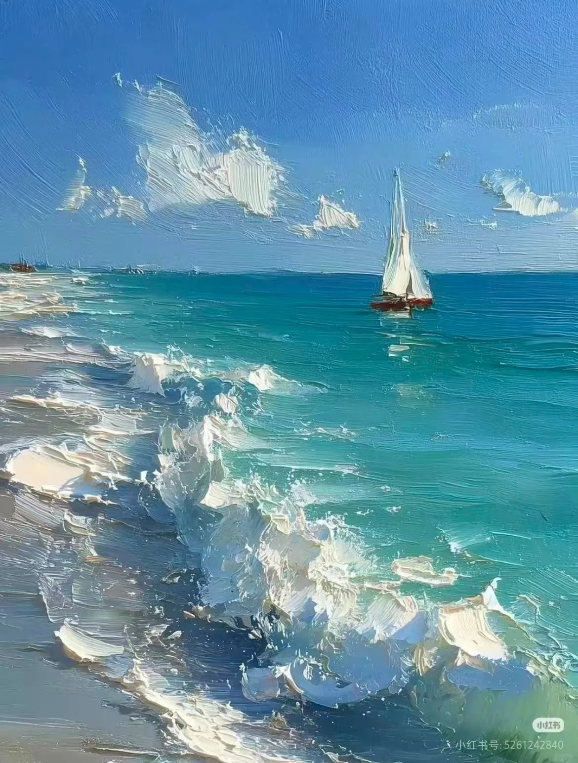 Blue coastal artist-made wall art
